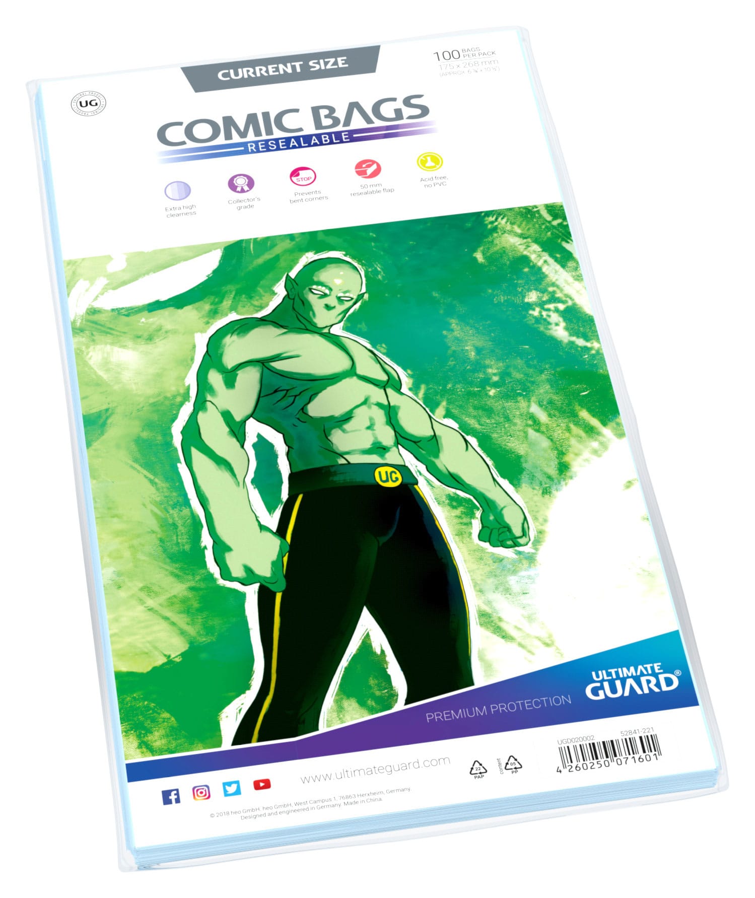 Ultimate Guard Comic Bags Resealable Current Size (100) 175x268 mm