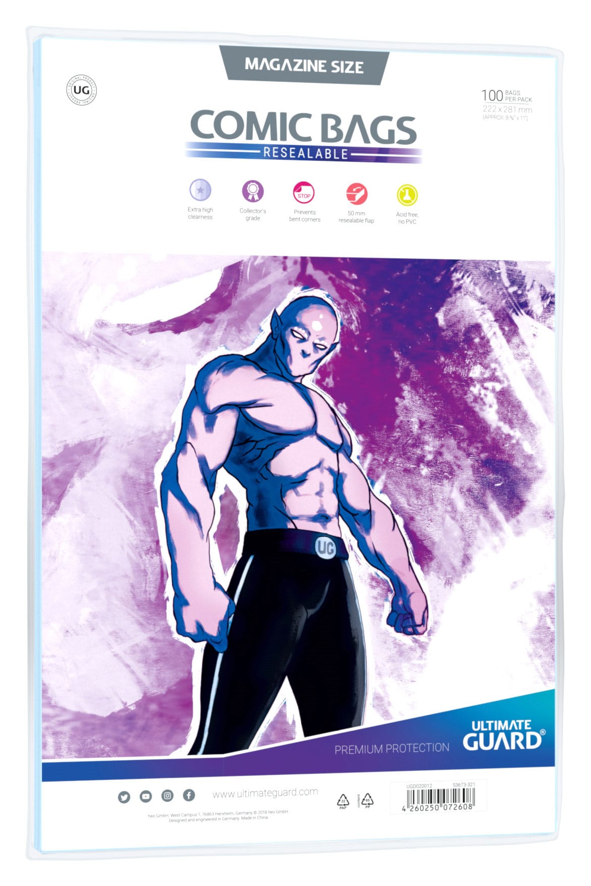 Ultimate Guard Comic Bags Resealable Magazine Size (100) 222x281 mm - immagine 2