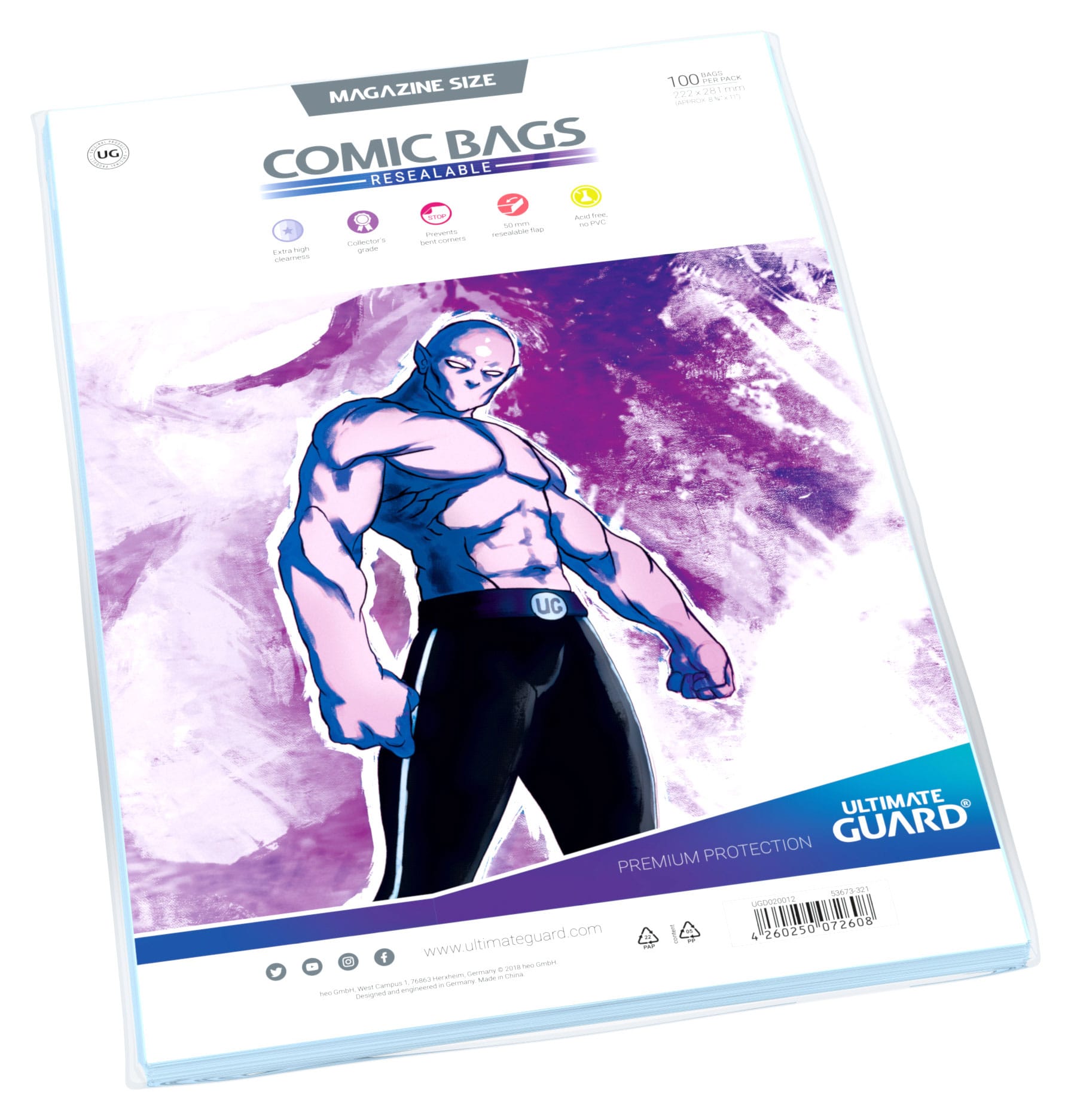 Ultimate Guard Comic Bags Resealable Magazine Size (100) 222x281 mm