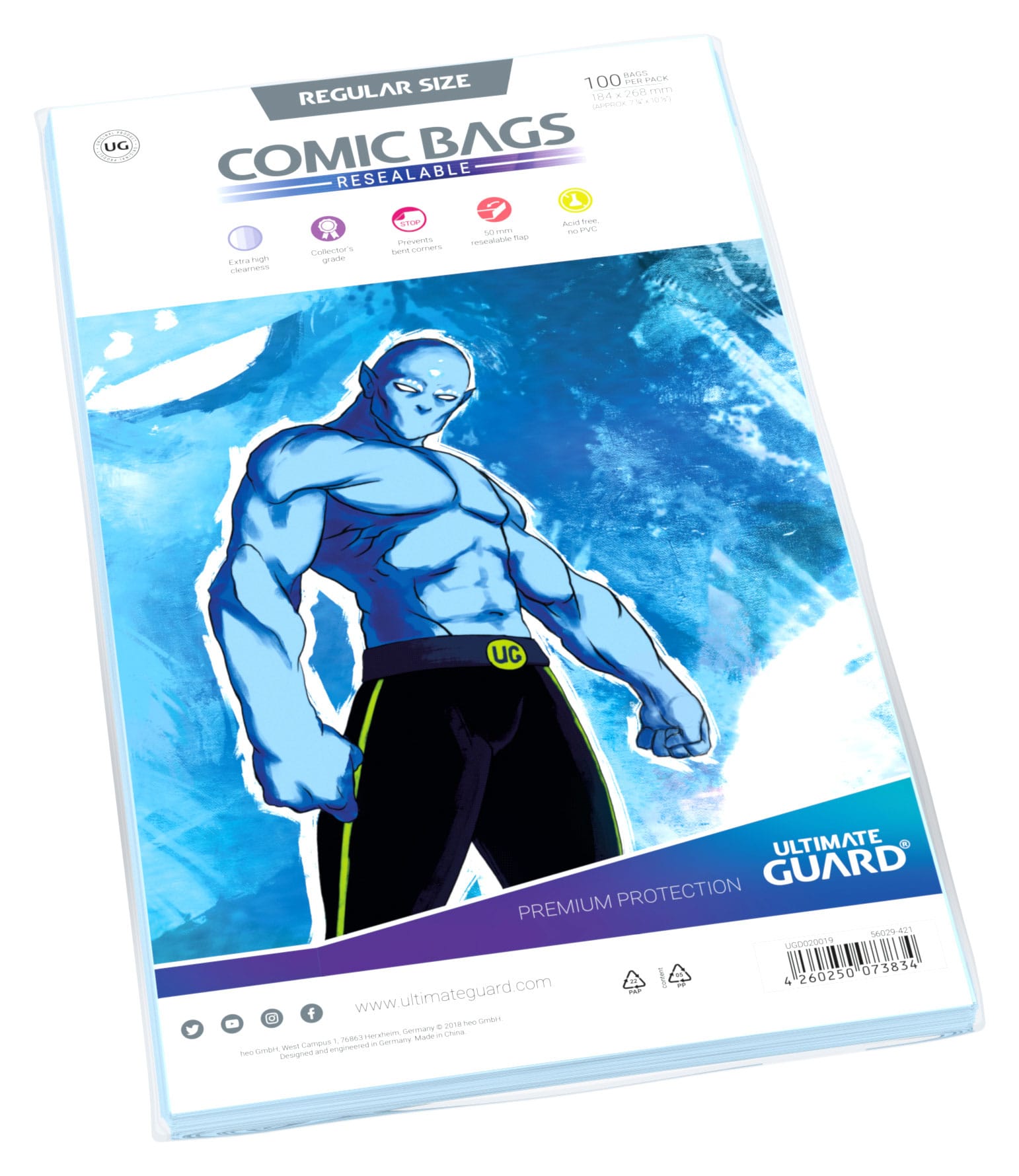 Ultimate Guard Comic Bags Resealable Regular Size (100) 184x268 mm