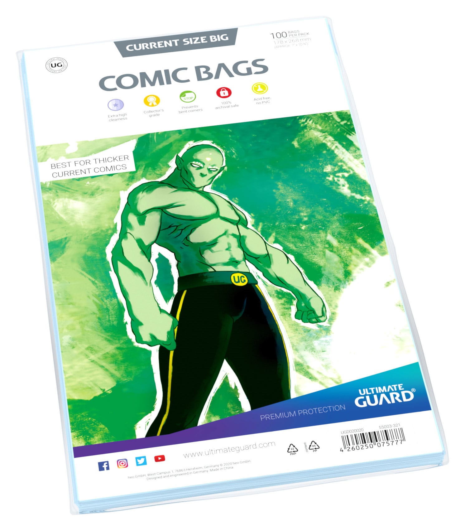 Ultimate Guard Comic Bags BIG Current Size (100) 178x268 mm
