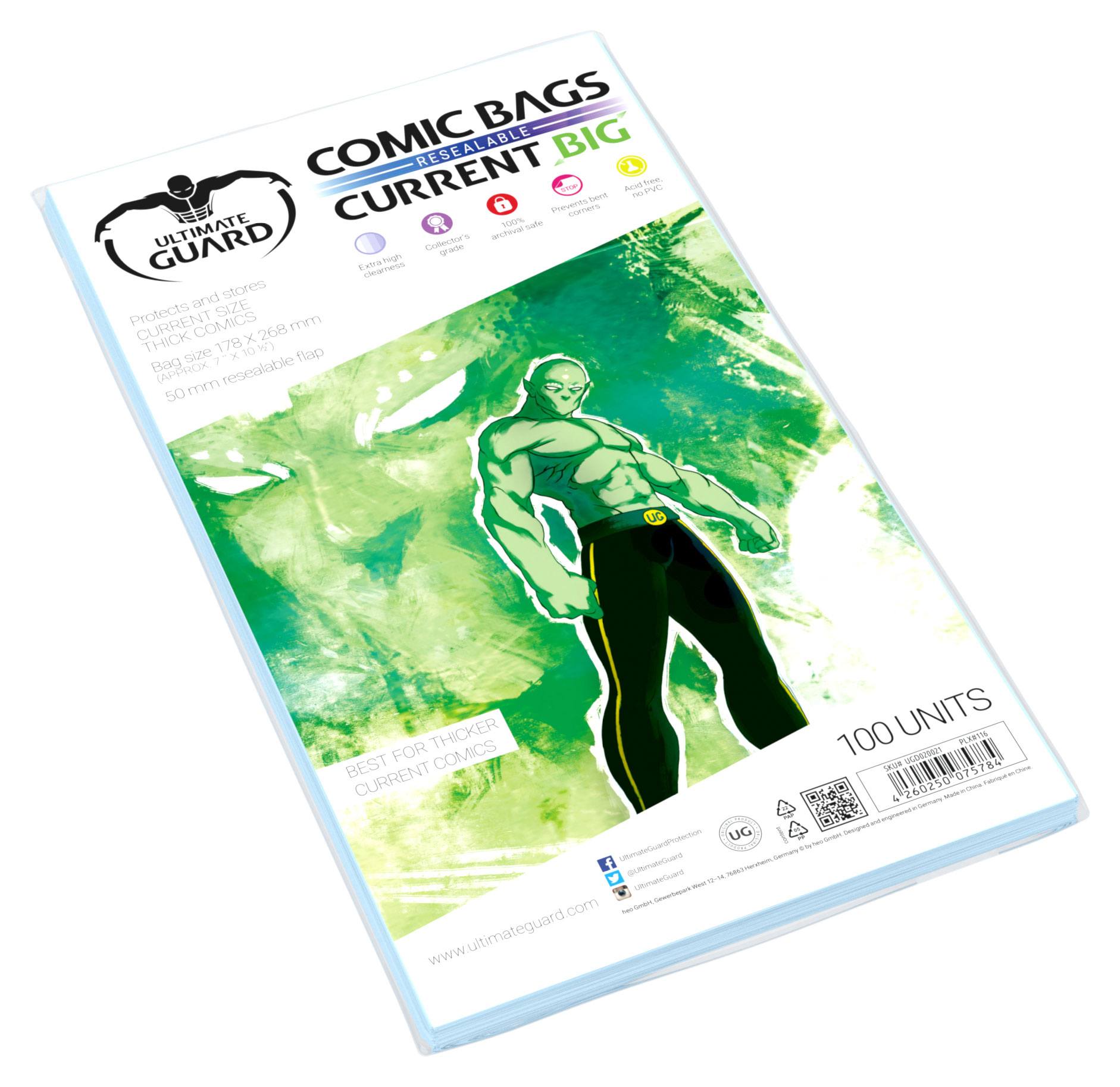 Ultimate Guard Comic Bags BIG Resealable Current Size (100) 178x268 mm - immagine 2