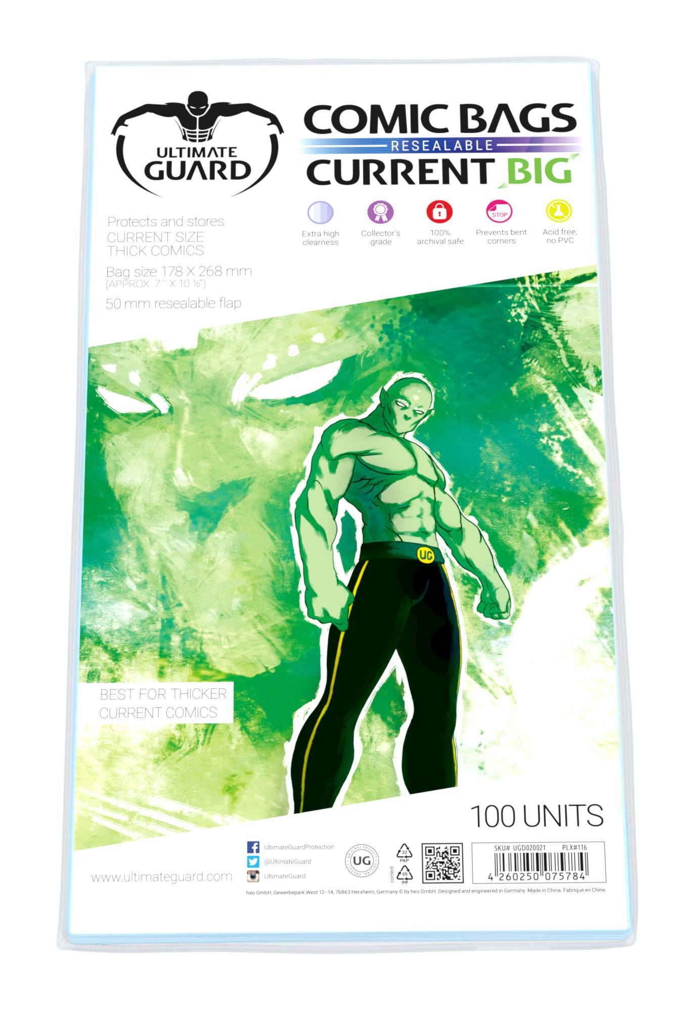 Ultimate Guard Comic Bags BIG Resealable Current Size (100) 178x268 mm - immagine 4